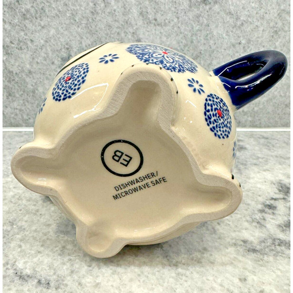 EARTHBOUND TRADING COMPANY Elephant Mug Cup Blue White Red Trunk Up - Picture 5 of 8